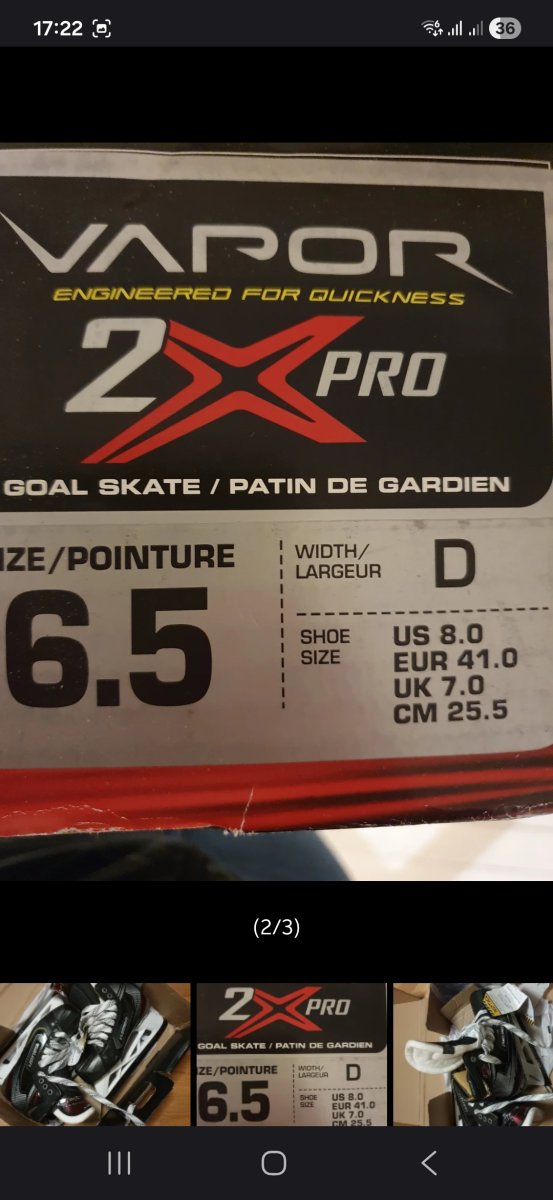 Målvaktsskridskor 6.5 D *Nya*